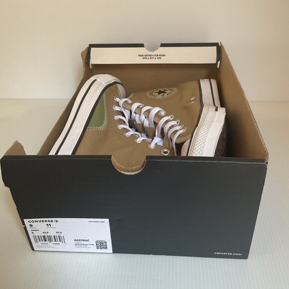 Converse Chuck Taylor All Star High Top Tan Green Canvas Men’s 9 Women’s 11 - Picture 9 of 9